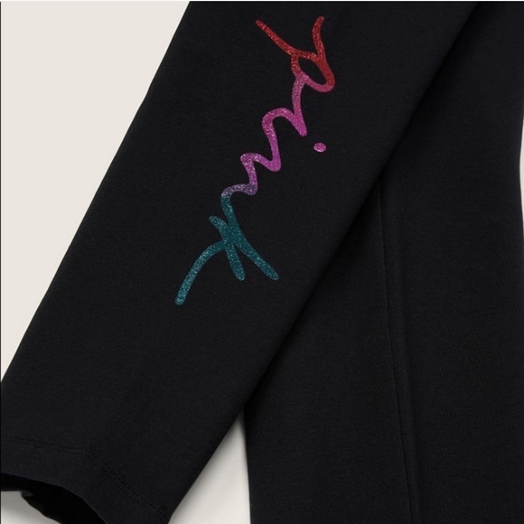 Vs pink glitter script logo leggings, size xl. NWT. - Picture 10 of 13